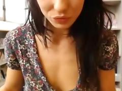 Girl teases in public library