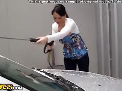 Washing car and fucking in it
