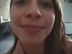 Fascinating legal age teenager Melinda sucks her 1st schlong on camera
