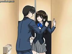 Saucy anime honey getting wet pussy fingered