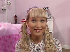 Super cute shemale in pigtails pounds his ass and gets laid