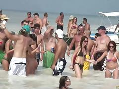 Naughty amateur cowgirls go topless on the beach hardcore