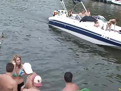 Topless, Amateur, Bikini, Boat, Cute, Drinking