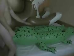 Inflatable crocodile yiff