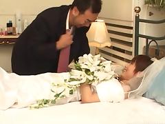 Japanese bride fucking her new husband on a webcam
