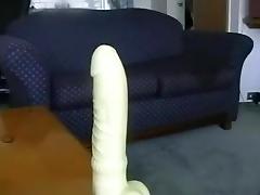 Wild female and a huge dildo