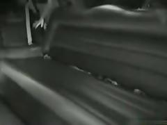Voyeur tapes a couple fucking in a limousine