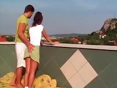 lascivious couple fuck on Roof