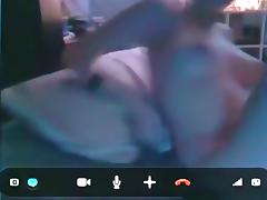 Busty girl rubs herself to orgasm for her bf on skype