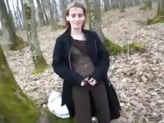 Public, Blowjob, Exhibitionists, Flashing, Forest, German Teen