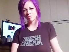 Stunning skanky white milf on webcam showed her fabulous rack