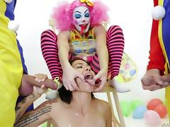 Clown, Babe, Bend Over, Blowjob, Clown, Cum