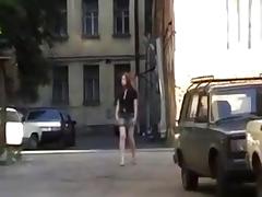 Amateur Redhead's Sleazy Fuck in Alley