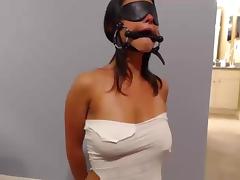 Mask, Amateur, BDSM, Blindfolded, Blowjob, Choking
