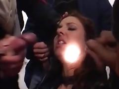 Husband watching Wife gangbanged by group of men
