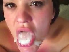 Hot Wife Swallows Cum