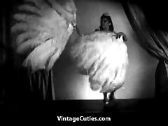 Asian Beauty Performs Naked Feather Dance (1940s Vintage)