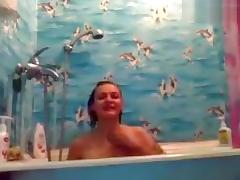 Russian, Bath, Bathing, Bathroom, Indian Big Tits, MILF