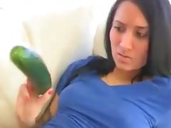 Cucumber is the way to her heart