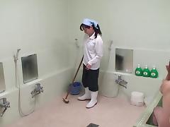 Cleaning lady from Japan getting nailed like in her wild fantasies