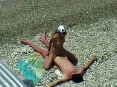 Sunbathing and then fucking gets taped