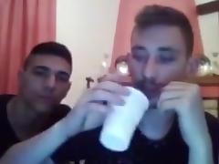 Greek friends have fun on cam  dat smooth round ass!