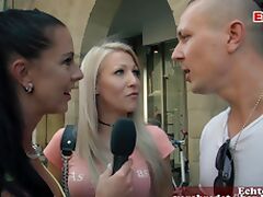 German couple public pick up for first time threesome