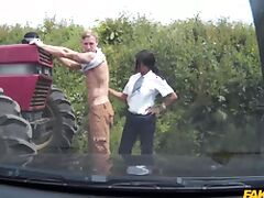 Police, Big Tits, Black, Blowjob, Boobs, Car