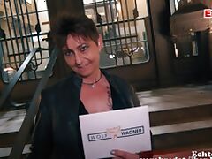 German ugly milf public pick up Street EroCom Date Casting with big natural boobs