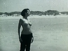 Nudist, 1960, Antique, Babe, Beach, Blue Films