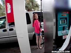 Banging van with redhead fucking guy picks up long haired bitch
