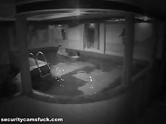 Pool Fucking Caught By A Security Camera