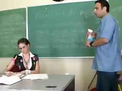 Horny Teacher Rachel Roxxx Swallows One Heel Of A Big Cock