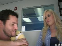 Sexy Blonde Gets her Pink Pussy Drilled In A Job Interview
