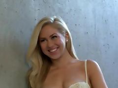 Playful Brittany Leigh makes hot naked show on the staircase