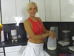 POV Deepthroat Blowjob on the Kitchen Floor by Short Haired Blonde Summer Nite