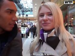 Blonde Euro Amateur Girl in a Sex Adventure in a Cafe