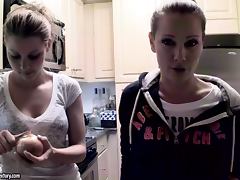 porn stars cook a meal over a glass of wine