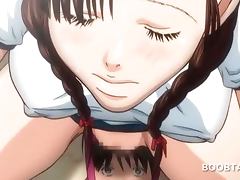 Big boobed hentai girl cunt fucked hard on a bicycle