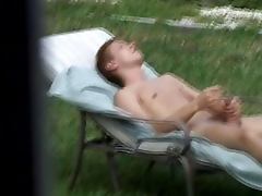 Caught Jerking off in the Yard
