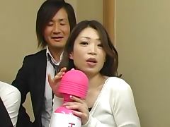 Japanese milf sucks a cock and welcomes it in her throbbing snatch