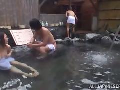 Doggy style in the Japanese sauna with a sassy Asian babe