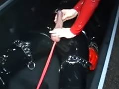 German Dominatrix Ties Slaves Balls and Drain Him