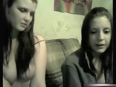 2 Sexy Brunette Hair Cuties Have Lesbo Sex Online