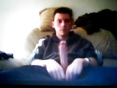 young straight lad jerking his huge cock on cam