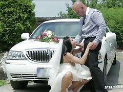 Wedding, Bend Over, Blowjob, Bra, Bride, Car