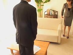 Boss fucking his secretary's wet cunt in japanese sex movie