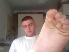 straight guys feet on webcam - serbian soccer player