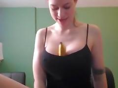 Sucking on a toy during webcam show