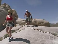 Horny girl with big boobs gets fucked while hiking